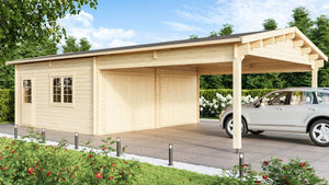 Double Garage and Carport Erki 70