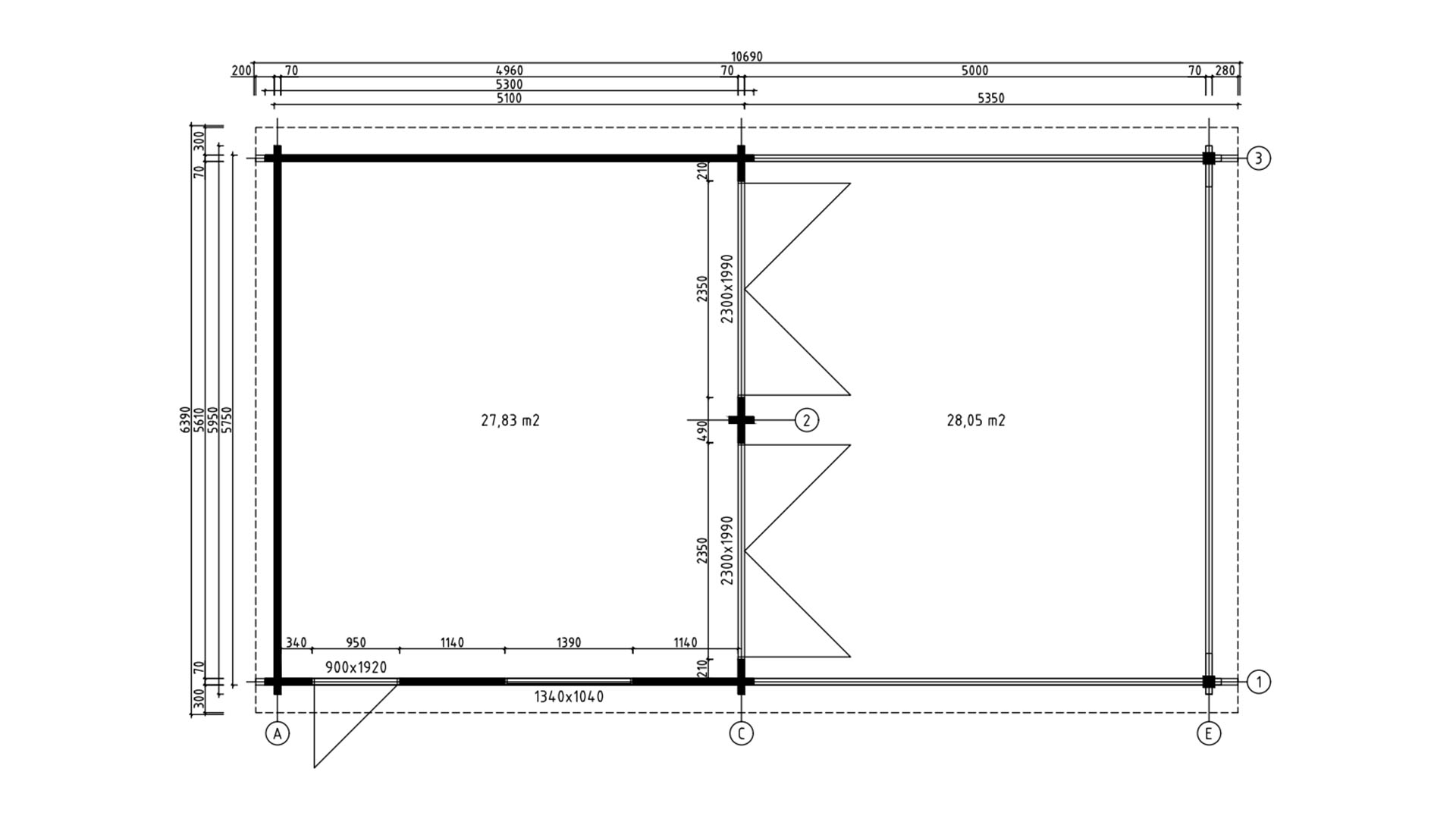 Double Garage and Carport Erki 70